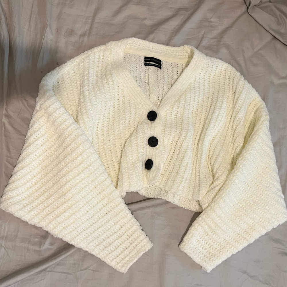 Urban outfitters cropped white cardigan size small